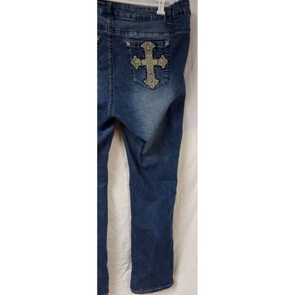 SMO SAND MOUNTAIN OUTFITTERS 20 Embellish Embroidered Cross Straight Jean 40x33 - Picture 11 of 13